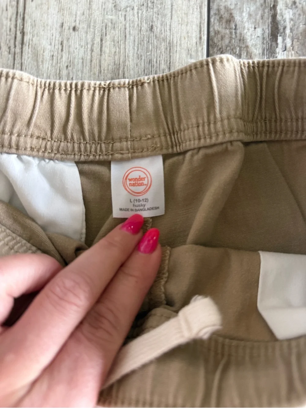 2 listings for $30 sale: 3 pair wonder nation pants 2 khaki , 1 navy blue